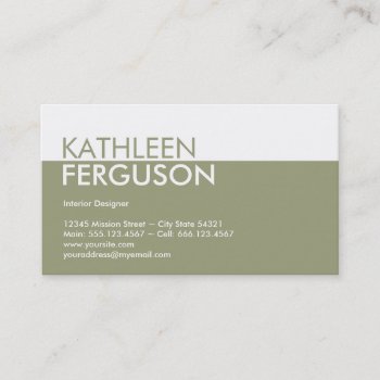 Standard Two Tone Color Block Green Professional Business Card by FidesDesign at Zazzle