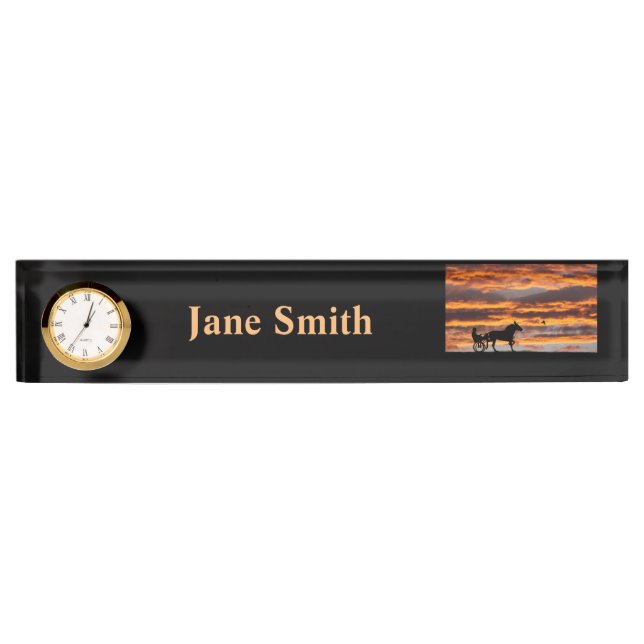 Standardbred Trotting Racehorse Desk Name Plate (Front)