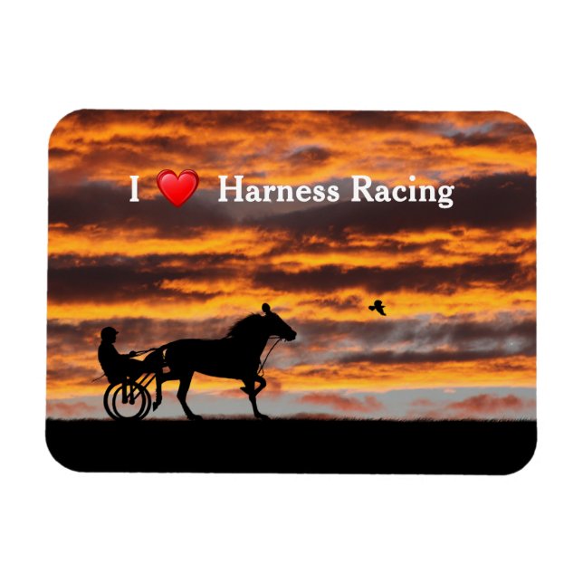 Standardbred Trotting Racehorse Flexible Magnet (Horizontal)