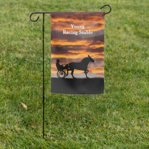 Standardbred Trotting Racehorse Garden Flag
