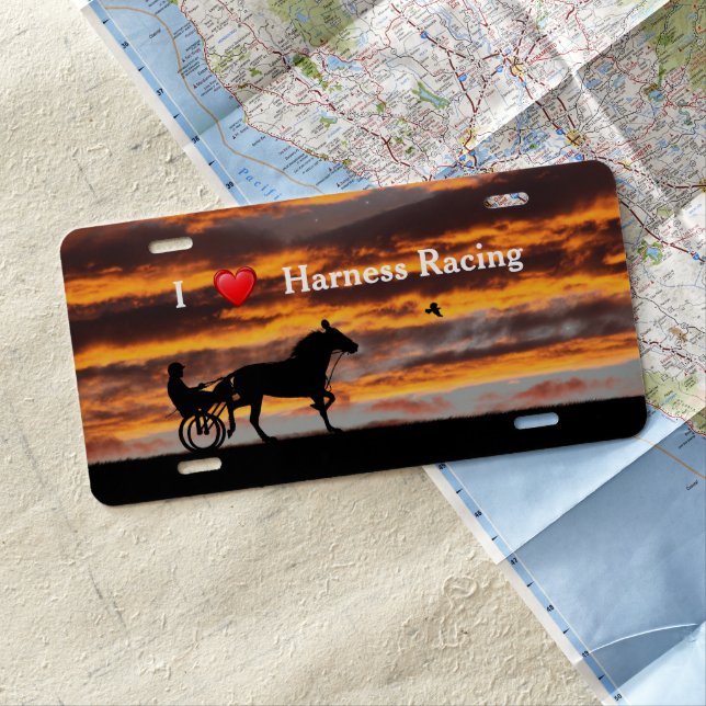 Standardbred Trotting Racehorse License Plate (In Situ)