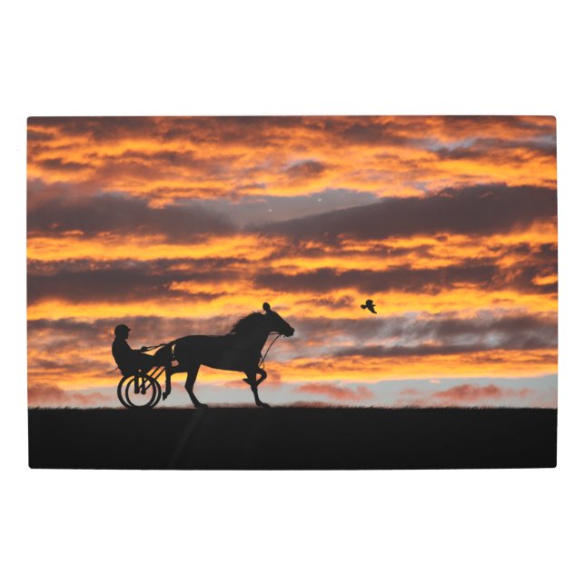 Standardbred Trotting Racehorse Metal Wall Art (Front)