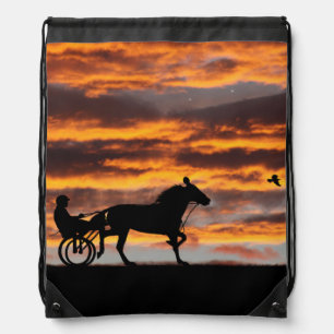 Standardbred Trotting Racing Drawstring Backpack