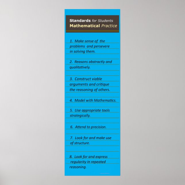 Standards for Mathematical Practices Poster (Front)