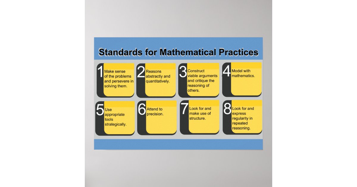 Standards For Mathematical Practices Poster Zazzle Standards For Mathematical Practices Poster Zazzle