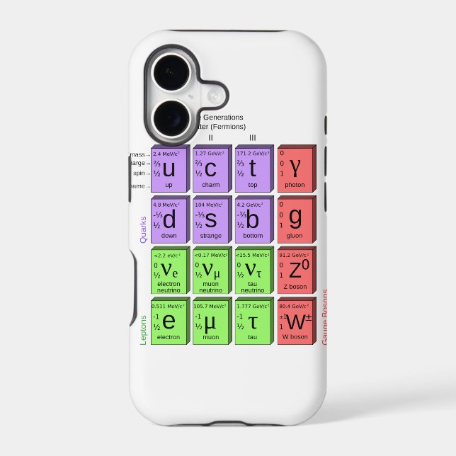 Standart model of elementary particles iphone case (Back)