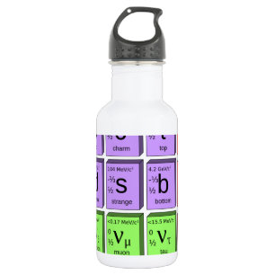 Standart model of elementary particles water bottle