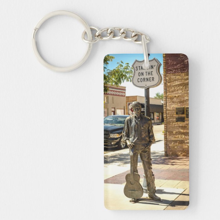 Standin' On The Corner in Winslow, AZ. Rectangular Acrylic Key Chains