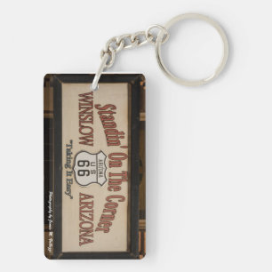 Standin' On The Corner in Winslow, AZ. Keychain