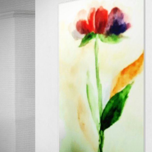 Standing Alone and Beautiful  Ombre Violet Flower Poster