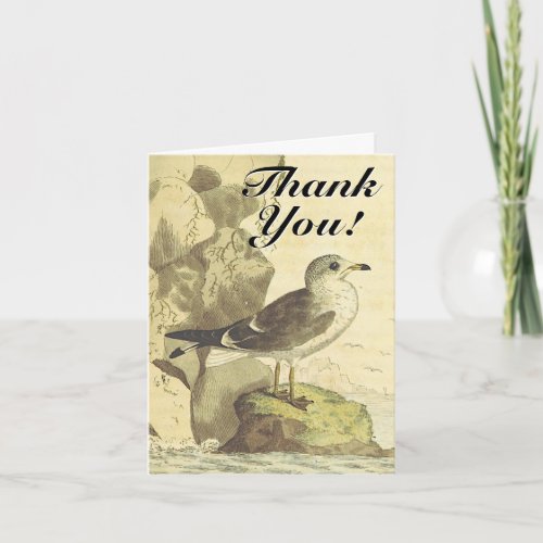 Standing Bird Thank You Vintage Look Card