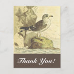 [ Thumbnail: Standing Bird, Vintage Style, "Thank You!" Postcard ]