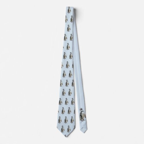 Standing Black and White Penguin Neck Tie