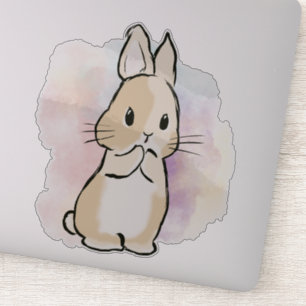 Standing bunny watercolor sticker