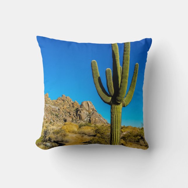 Standing Cactus Throw Pillow (Front)