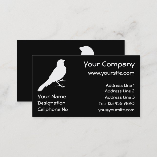 Standing Canary Bird Business Card (Front/Back)