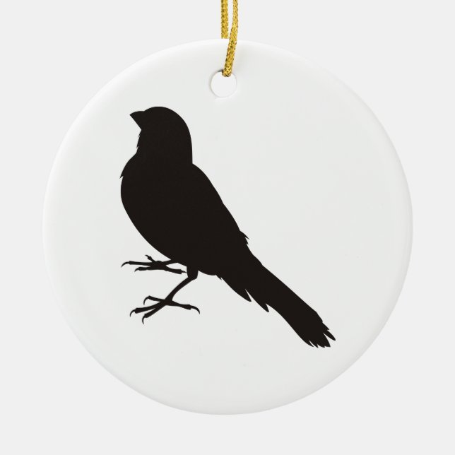 Standing Canary Bird Ceramic Ornament (Front)