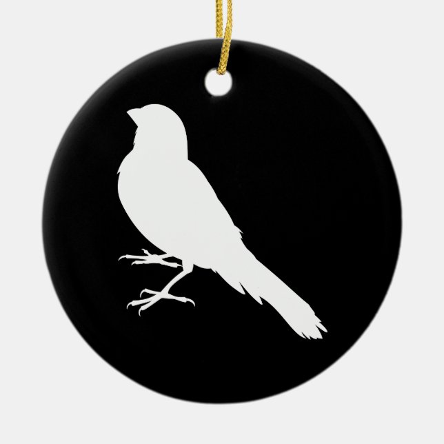 Standing Canary Bird Ceramic Ornament (Front)