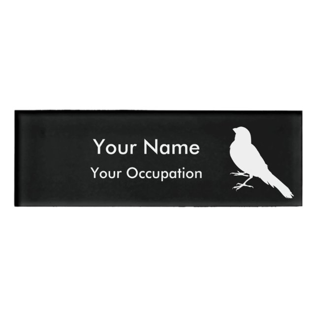 Standing Canary Bird Name Tag (Front)