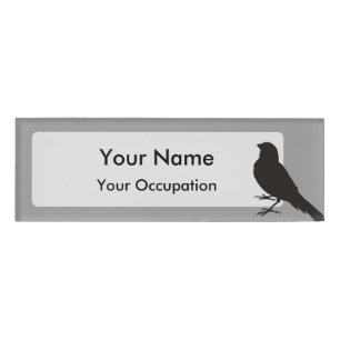 Standing Canary Bird Name Tag