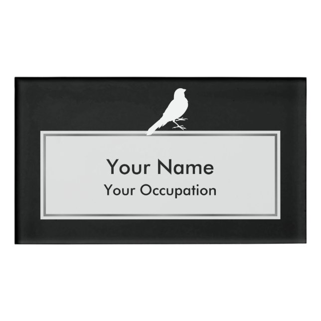 Standing Canary Bird Name Tag (Front)