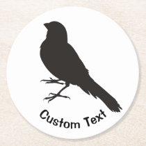 Standing Canary Bird Round Paper Coaster