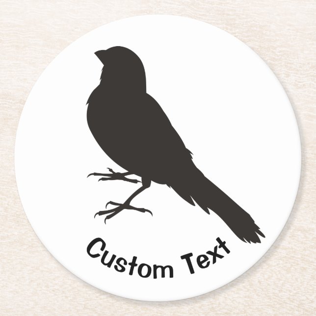 Standing Canary Bird Round Paper Coaster (Front)