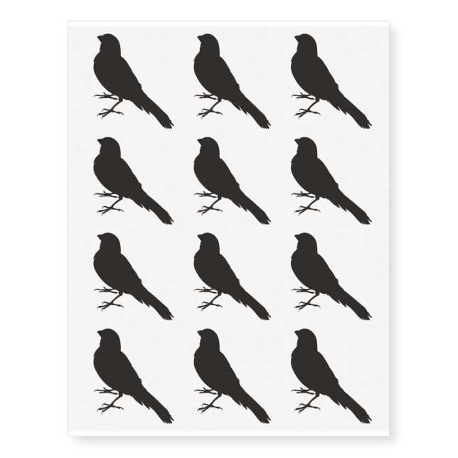 Standing Canary Bird Temporary Tattoos (Front)