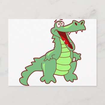Standing Cartoon Alligator Postcard by FaerieRita at Zazzle