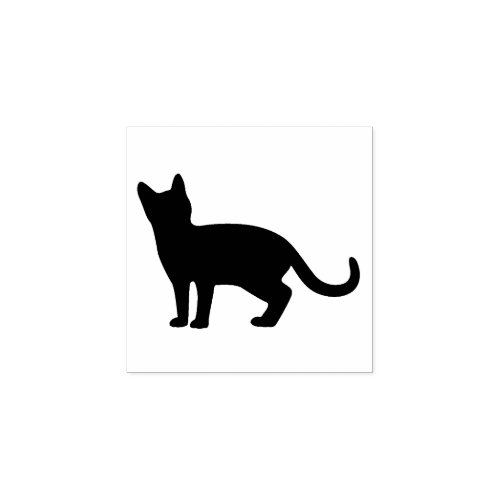 Standing cat silhouette rubber stamp
