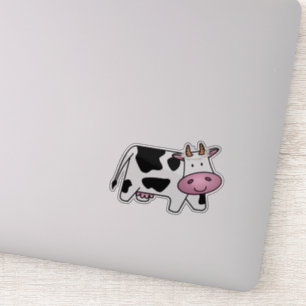 Standing Cow with Daisies Sticker