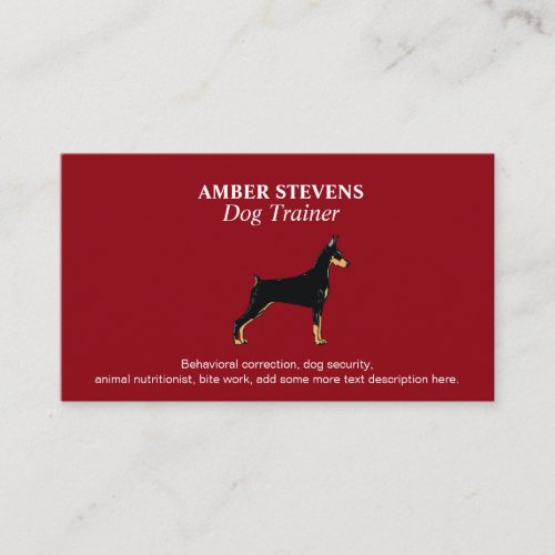Standing Dog Animal Care Services and Training  Business Card