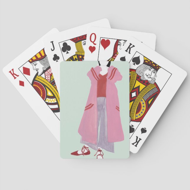 Standing Fashion Figure - Oversized Jacket Poker Cards (Back)