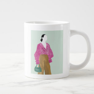 Standing Fashion Figure - Polka Dot Top Giant Coffee Mug