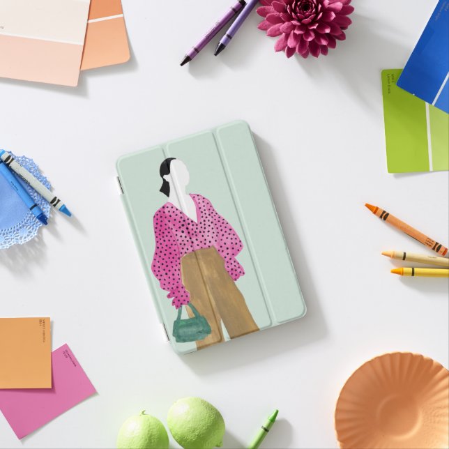 Standing Fashion Figure - Polka Dot Top iPad Mini Cover (In Situ)