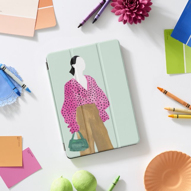 Standing Fashion Figure - Polka Dot Top iPad Pro Cover (Desk)