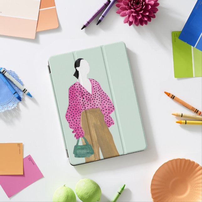 Standing Fashion Figure - Polka Dot Top iPad Pro Cover (Desk)