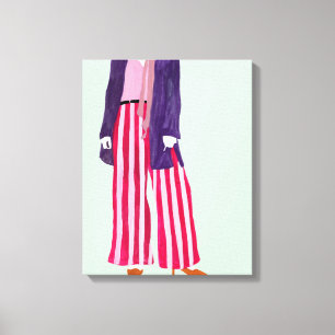 Standing Fashion Figure - Striped Pants Canvas Print