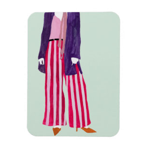 Standing Fashion Figure - Striped Pants Magnet
