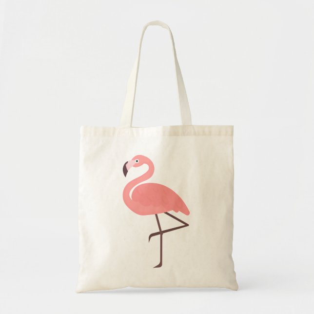 Standing Flamingo Bird Cute Tote Bag (Front)
