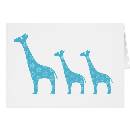Standing Giraffes (Blue) Cards (Front Horizontal)