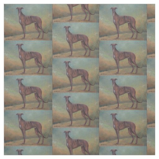 Standing Greyhound Dog Art Fabric