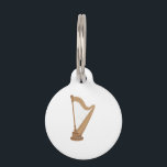 Standing Harp Pet ID Tag<br><div class="desc">Standing classic harp for music aficionados and players.</div>