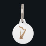 Standing Harp Pet ID Tag<br><div class="desc">Standing classic harp for music aficionados and players.</div>