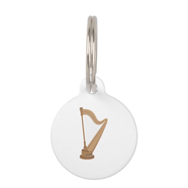 Standing Harp Pet ID Tag (Front)