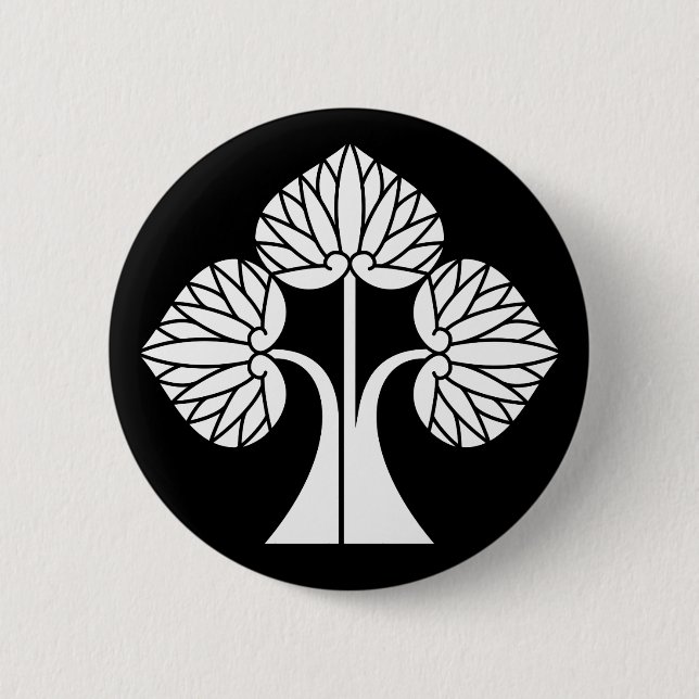 Standing hollyhocks button (Front)