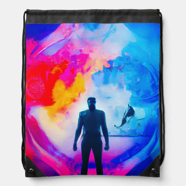 Standing in Colors Drawstring Bag (Front)