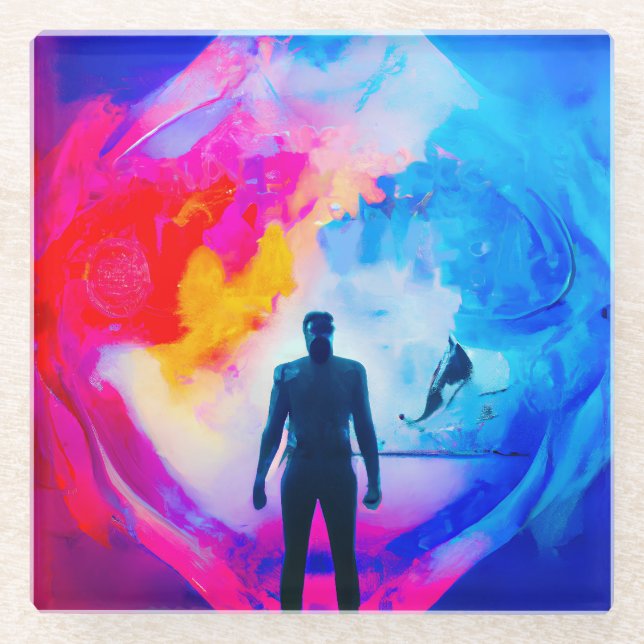 Standing in Colors Glass Coaster (Front)