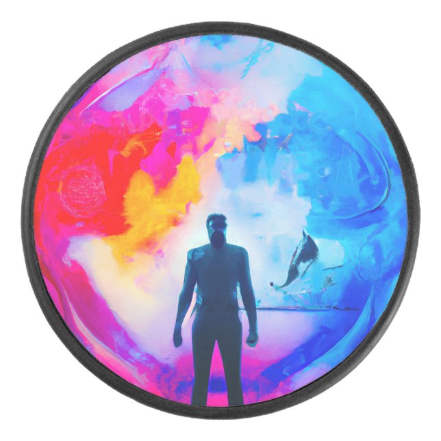 Standing in Colors Hockey Puck (Front)