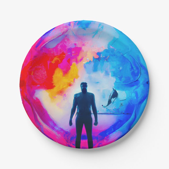 Standing in Colors Paper Plates (Front)